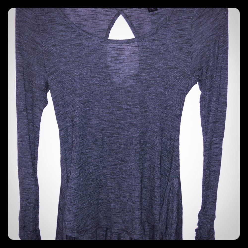 Forest Green high low long sleeve top